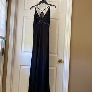 V-Cut prom dress with beading